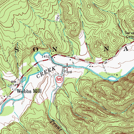 Topographic Map of Trout Creek, VA