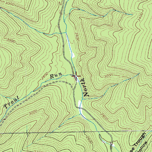 Topographic Map of Trout Run, VA
