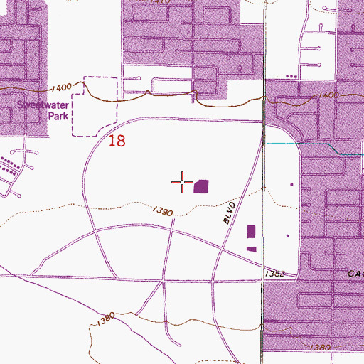 Topographic Map of Paradise Valley Mall, AZ