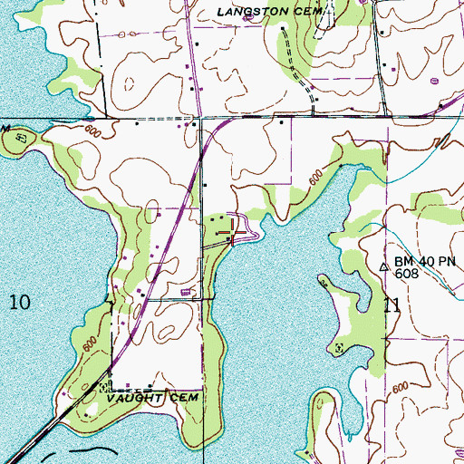 Topographic Map of South Sauty Subdivision, AL