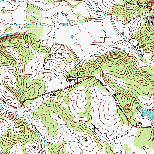 Topographic Map of Tucker Cemetery, VA