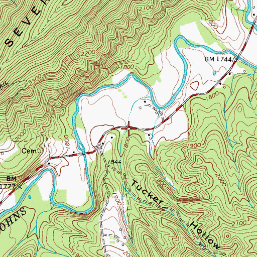 Topographic Map of Tucker Hollow, VA