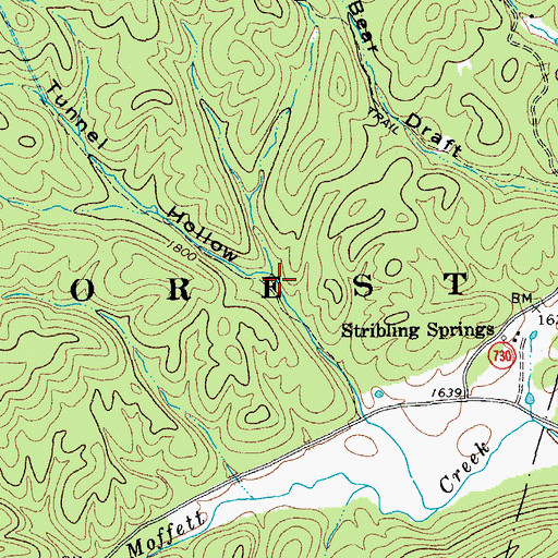 Topographic Map of Tunnel Hollow, VA