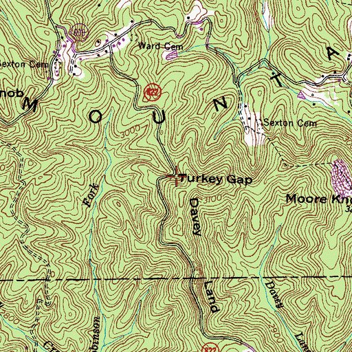 Topographic Map of Turkey Gap, VA