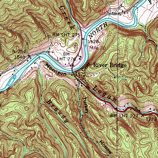 Topographic Map of Turkey Hollow, VA