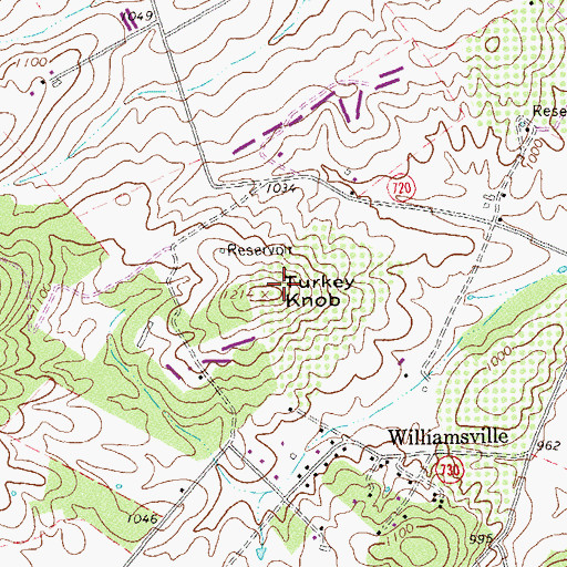 Topographic Map of Turkey Knob, VA