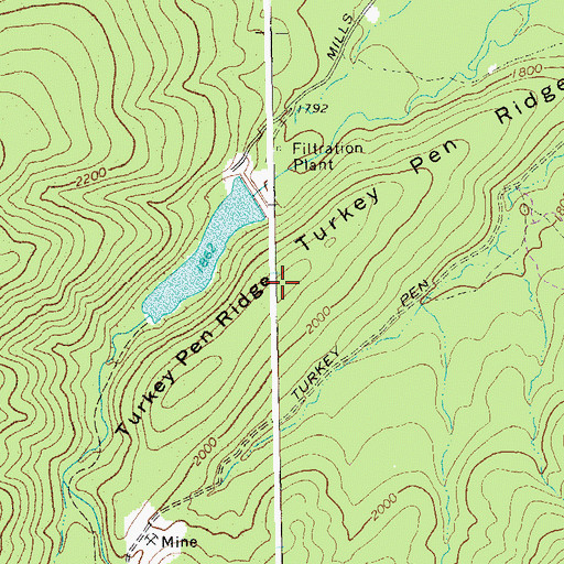 Topographic Map of Turkey Pen Ridge, VA
