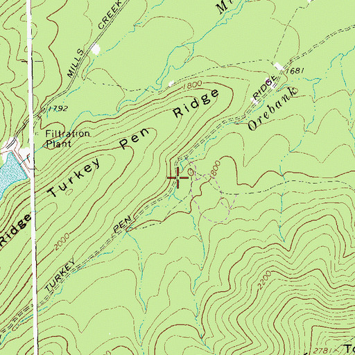 Topographic Map of Turkey Pen Ridge Trail, VA