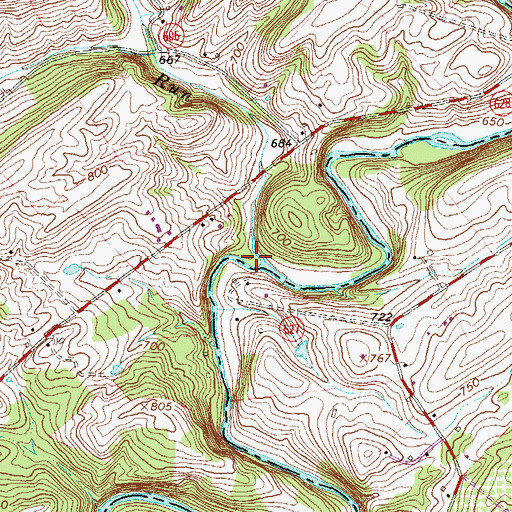 Topographic Map of Turkey Run, VA