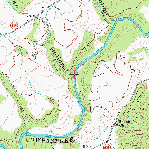 Topographic Map of Turkeypen Hollow, VA