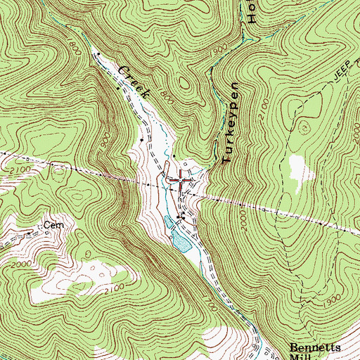Topographic Map of Turkeypen Hollow, VA