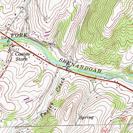 Topographic Map of Turley Creek, VA