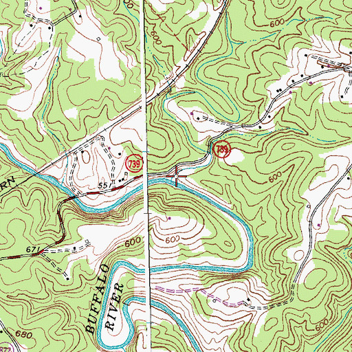 Topographic Map of Turner Creek, VA