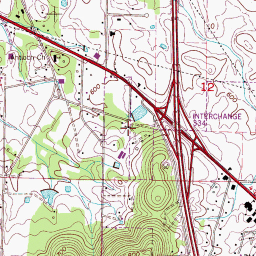 Topographic Map of Flint Creek Church, AL