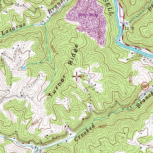 Topographic Map of Turner Ridge, VA