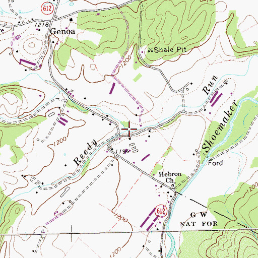 Topographic Map of Turner Run, VA