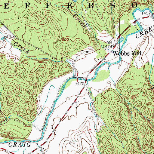 Topographic Map of Turnpike Creek, VA