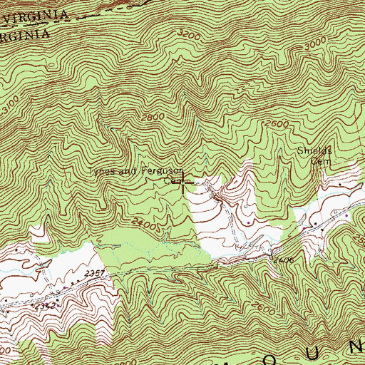 Topographic Map of Tynes and Ferguson Cemetery, VA