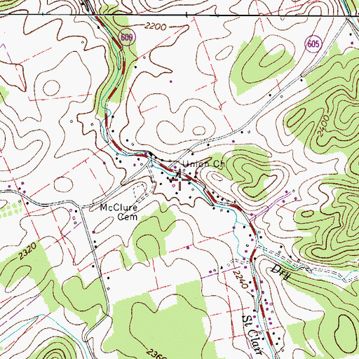 Topographic Map of Union Church, VA