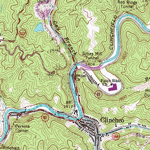 Topographic Map of Union Church, VA