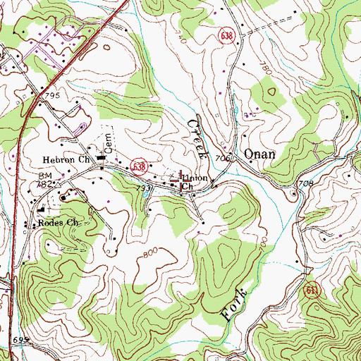Topographic Map of Union Church, VA
