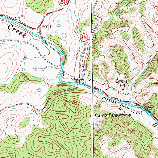 Topographic Map of Union Creek, VA