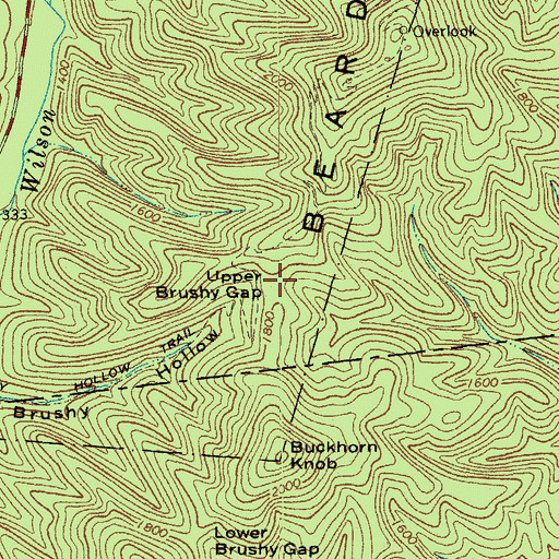 Topographic Map of Upper Brushy Gap, VA