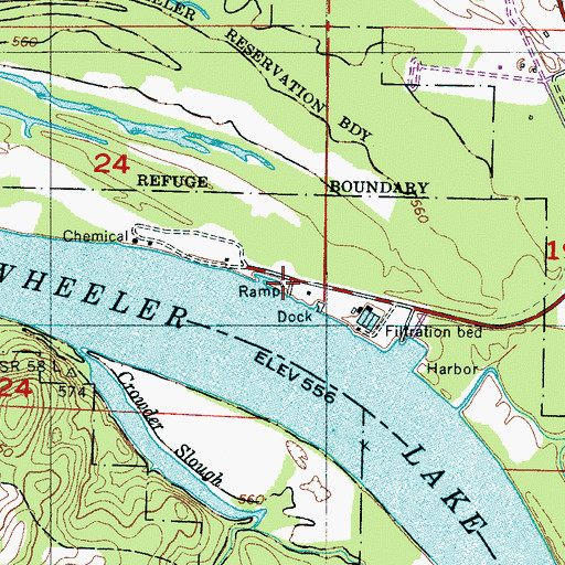Topographic Map of Redstone Arsenal Recreation Area, AL