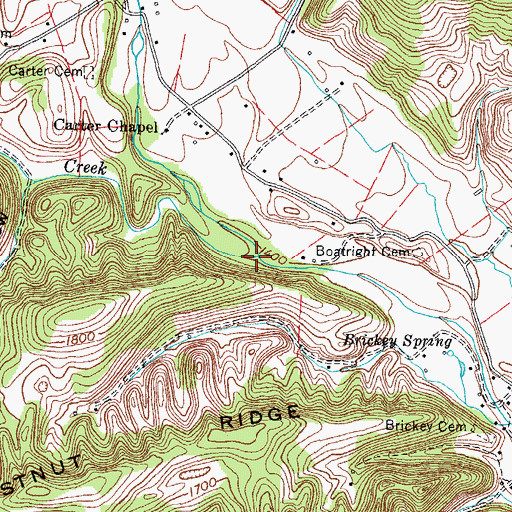 Topographic Map of Valley Creek, VA