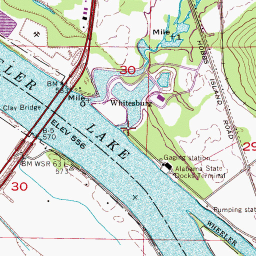 Topographic Map of Ditto Landing Marina, AL