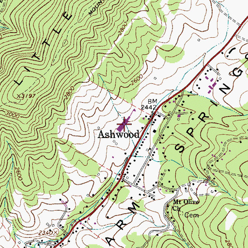 Topographic Map of Valley Elementary School, VA