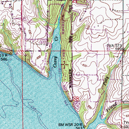 Topographic Map of Beechwood Acres, AL