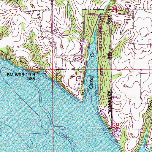Topographic Map of Coxey Creek Subdivision, AL