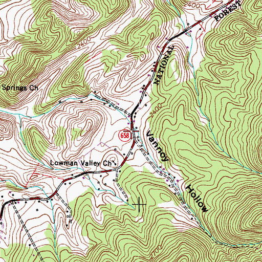 Topographic Map of Vannoy Hollow, VA