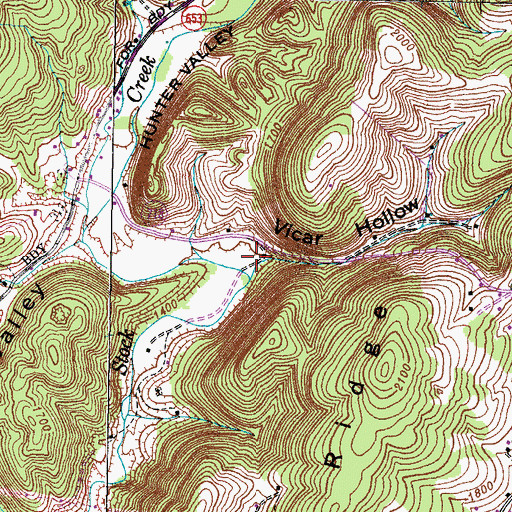 Topographic Map of Vicar Hollow, VA