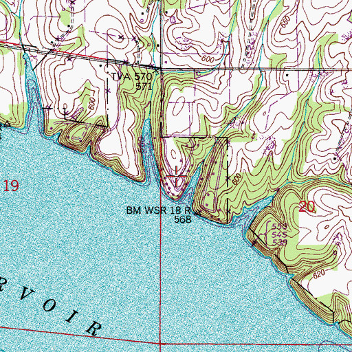 Topographic Map of Dogwood, AL