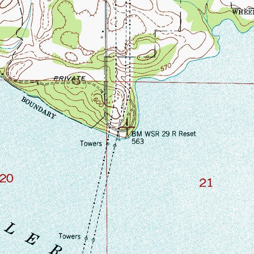 Topographic Map of Round Island Creek Public Use Area, AL