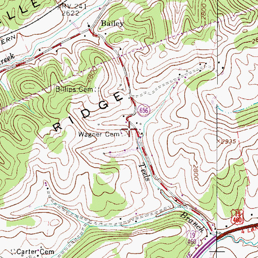 Topographic Map of Wagner Cemetery, VA