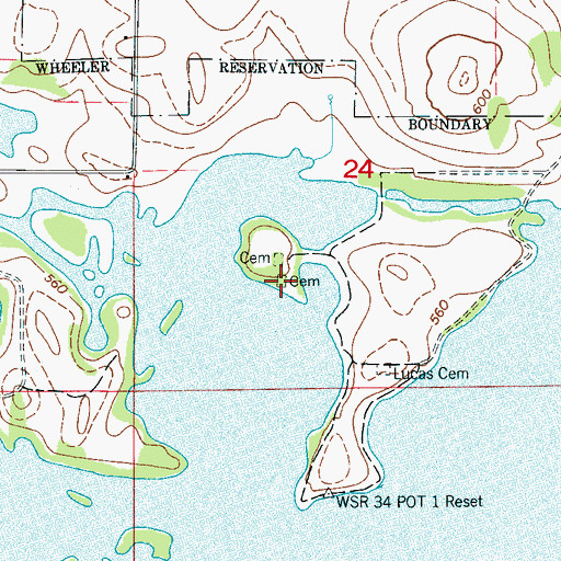 Topographic Map of Bridgeforth Cemetery, AL
