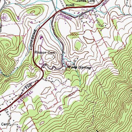 Topographic Map of Wake Spring, VA