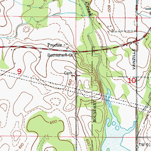 Topographic Map of Bethlehem Cemetery, AL
