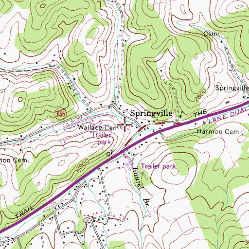 Topographic Map of Wallace Cemetery, VA