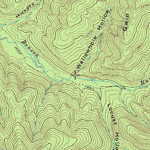 Topographic Map of Wallowhole Hollow, VA