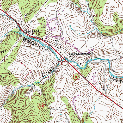 Topographic Map of Walters Creek, VA