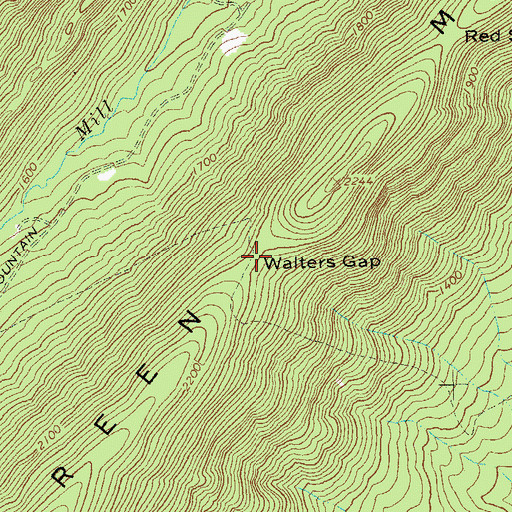 Topographic Map of Walters Gap, VA