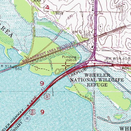 Topographic Map of Decatur Day Use Park, AL