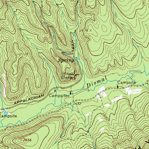 Topographic Map of Wapiti Shelter, VA
