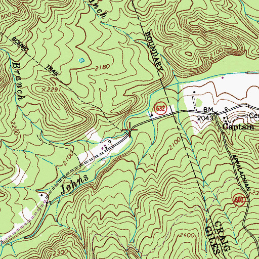 Topographic Map of War Spur Branch, VA