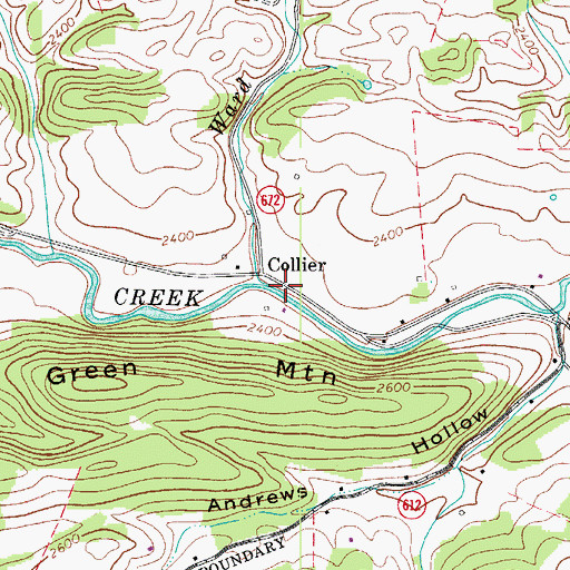Topographic Map of Ward Branch, VA