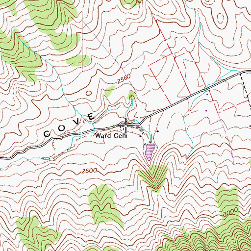 Topographic Map of Ward Cemetery, VA